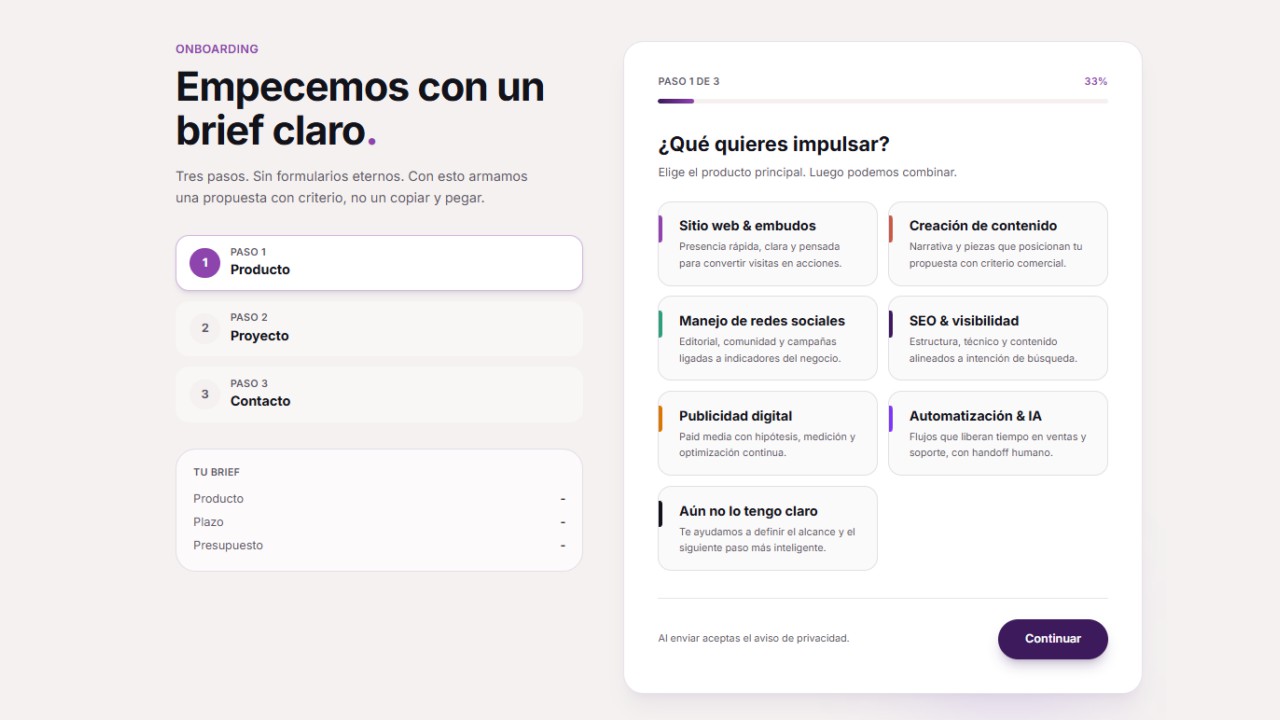 Insight Creative — Onboarding que convierte